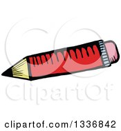 Poster, Art Print Of Sketched Doodle Of A Red Pencil