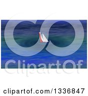 Clipart Of A Fin Of A Crashed Jet In Ocean Water Royalty Free Illustration