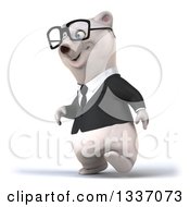 Clipart Of A 3d Bespectacled Business Polar Bear Walking Slightly To The Left Royalty Free Illustration by Julos