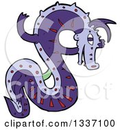 Clipart Of A Cartoon Purple Chinese Dragon Royalty Free Vector Illustration by lineartestpilot