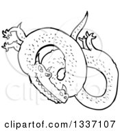 Poster, Art Print Of Black And White Chinese Dragon 3