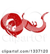 Poster, Art Print Of Textured Red Chinese Dragon 2