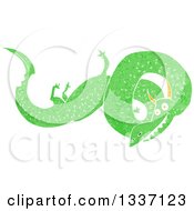 Poster, Art Print Of Textured Green Chinese Dragon 5