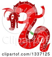 Poster, Art Print Of Textured Red Chinese Dragon 4