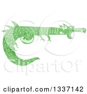 Poster, Art Print Of Textured Green Medieval Dragon 2