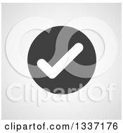 Poster, Art Print Of White Selection Tick Check Mark In A Black Circle Over Gray Shading App Icon Button Design Element