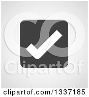 Poster, Art Print Of White Selection Tick Check Mark In A Black Square Over Gray Shading App Icon Button Design Element