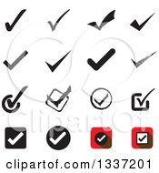 Poster, Art Print Of Selection Tick Check Mark App Icon Button Design Elements