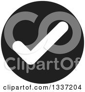 Clipart Of A White Selection Tick Check Mark In A Black Circle App Icon Button Design Element Royalty Free Vector Illustration