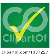 Poster, Art Print Of Yellow Selection Tick Check Mark Over Green App Icon Button Design Element