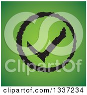 Poster, Art Print Of Distressed Grungy Selection Tick Check Mark In A Circle Over Green App Icon Button Design Element