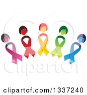 Poster, Art Print Of Arch Made Of Colorful Cancer Awareness Ribbon Women