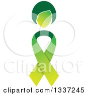 Green Kidney Cancer Awareness Ribbon With A Womans Head