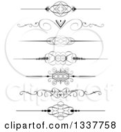 Poster, Art Print Of Black And White Ornate Rule Page Border Design Elements