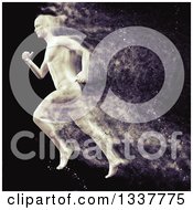 Poster, Art Print Of 3d Anatomical Male Sprinting Over Black With Speed Effect