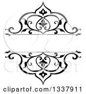 Poster, Art Print Of Black And White Ornate Vintage Floral Frame Design Element With Text Space 2