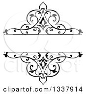 Poster, Art Print Of Black And White Ornate Vintage Floral Frame Design Element With Text Space 5