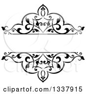 Clipart Of A Black And White Ornate Vintage Floral Frame Design Element With Text Space 6 Royalty Free Vector Illustration by Vector Tradition SM