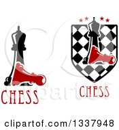 Poster, Art Print Of Black Chess Queens Over A Fallen Red Pawns