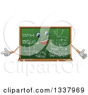 Cartoon Chalkboard Character With Math Formulas