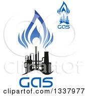 Poster, Art Print Of Black And Blue Natural Gas And Flame Designs With Text 19