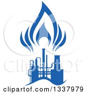 Poster, Art Print Of Silhouetted Blue Natural Gas And Flame Factory 3