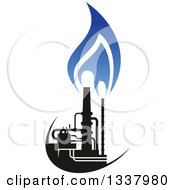 Poster, Art Print Of Black And Blue Natural Gas And Flame Design 19