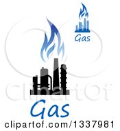 Poster, Art Print Of Black And Blue Natural Gas And Flame Designs With Text 17