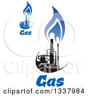 Poster, Art Print Of Black And Blue Natural Gas And Flame Designs With Text 18
