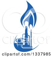 Poster, Art Print Of Silhouetted Blue Natural Gas And Flame Factory 2