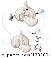 Poster, Art Print Of Cartoon Face Hands And Garlic