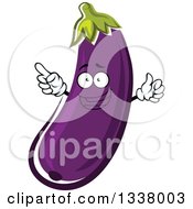 Clipart Of A Cartoon Purple Eggplant Character 2 Royalty Free Vector Illustration