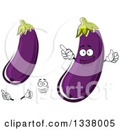 Poster, Art Print Of Cartoon Face Hands And Eggplants 2