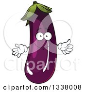 Clipart Of A Cartoon Purple Eggplant Character Royalty Free Vector Illustration