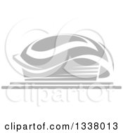 Clipart Of A Grayscale Sports Stadium Building 2 Royalty Free Vector Illustration