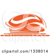 Clipart Of An Orange Sports Stadium Building Royalty Free Vector Illustration