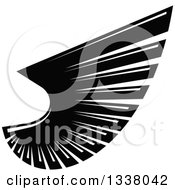 Clipart Of A Black And White Feathered Wing 27 Royalty Free Vector Illustration