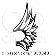 Clipart Of A Black And White Feathered Wing 28 Royalty Free Vector Illustration