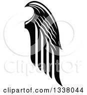 Clipart Of A Black And White Feathered Wing 29 Royalty Free Vector Illustration