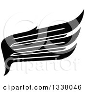 Clipart Of A Black And White Feathered Wing 25 Royalty Free Vector Illustration