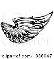 Clipart Of A Black And White Feathered Wing 26 Royalty Free Vector Illustration