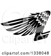 Clipart Of A Black And White Feathered Wing 23 Royalty Free Vector Illustration