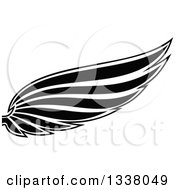 Clipart Of A Black And White Feathered Wing 24 Royalty Free Vector Illustration