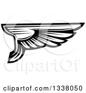 Clipart Of A Black And White Feathered Wing 36 Royalty Free Vector Illustration