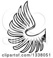 Clipart Of A Black And White Feathered Wing 37 Royalty Free Vector Illustration