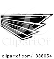 Clipart Of A Black And White Feathered Wing 35 Royalty Free Vector Illustration