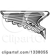 Clipart Of A Black And White Feathered Wing 31 Royalty Free Vector Illustration
