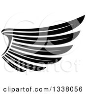 Clipart Of A Black And White Feathered Wing 32 Royalty Free Vector Illustration