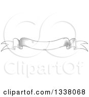 Clipart Of A Vintage Black And White Engraved Styled Blank Ribbon Banner 11 Royalty Free Vector Illustration