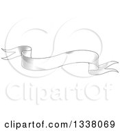 Clipart Of A Vintage Black And White Engraved Styled Blank Ribbon Banner 5 Royalty Free Vector Illustration